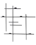 Miniatyrbillede 6 af 8: Væglysestage Sort Jern 74 x 74 cm Fyrfadsstage Stage til Fyrfadslys Lysestage til Væg Stearinlysholder