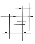 Miniatyrbillede 1 af 8: Væglysestage Sort Jern 74 x 74 cm Fyrfadsstage Stage til Fyrfadslys Lysestage til Væg Stearinlysholder