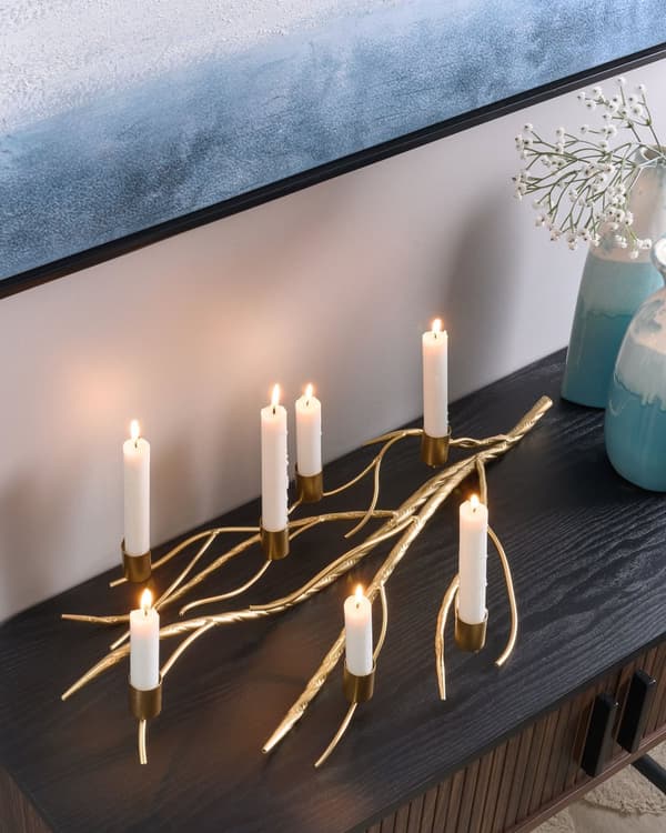 Lysestage Guld Jern 63 cm Forgrenet 7 Armet Stage Gren Design Kertelysestage Flerarmet Kandelaber