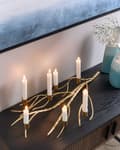 Miniatyrbillede 2 af 6: Lysestage Guld Jern 63 cm Forgrenet 7 Armet Stage Gren Design Kertelysestage Flerarmet Kandelaber