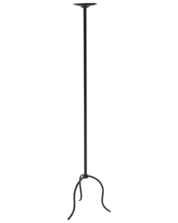 Gulvlysestage Sort Metal 120 cm Stage til Bloklys Høj Gulvstage Stearinlysholder Stor Lysestage