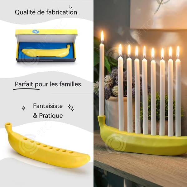INN 8 Head Banana Ljusstake Portable Resin 8 Head Ljusstake Heminredning Ny Kreativ Ljusstake Födelsedagsljusstake