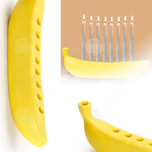 INN 8 Head Banana Ljusstake Portable Resin 8 Head Ljusstake Heminredning Ny Kreativ Ljusstake Födelsedagsljusstake