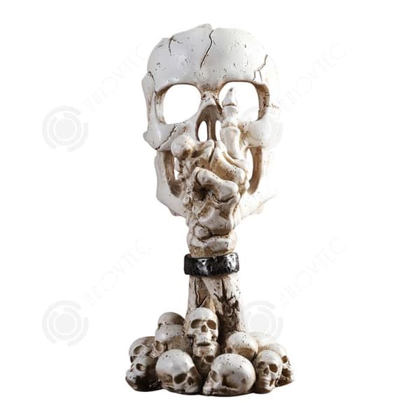 Halloween Kamin Skelett Trio - 3 Affen Design Aus Kunstharz | 8x9x20 Cm Gruseldeko Für Haus & Garten