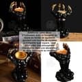 Miniatyrbild 3 av 4: INN Halloween Ljusstake Gothic Skelett Ljusstake Halloween Resin Ljusstake Skrämmande skalleformad dekoration Svart