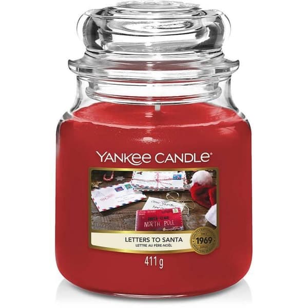 Doftljus - Yankee Candle - Brev till Jultomten - Röd - 10,7x12,7 cm - 65-90 timmar doft