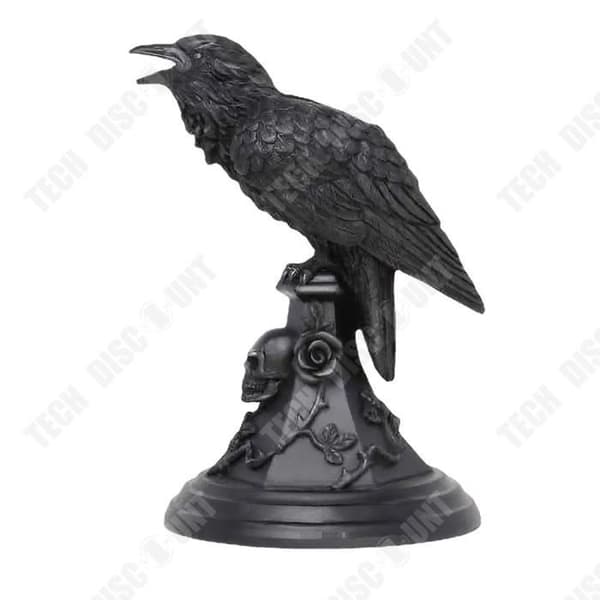 TD® Halloween Crow Ljushållare 16,5*10,5 cm Gotisk stil skrivbordsdekoration Lämplig för Halloween-dekoration