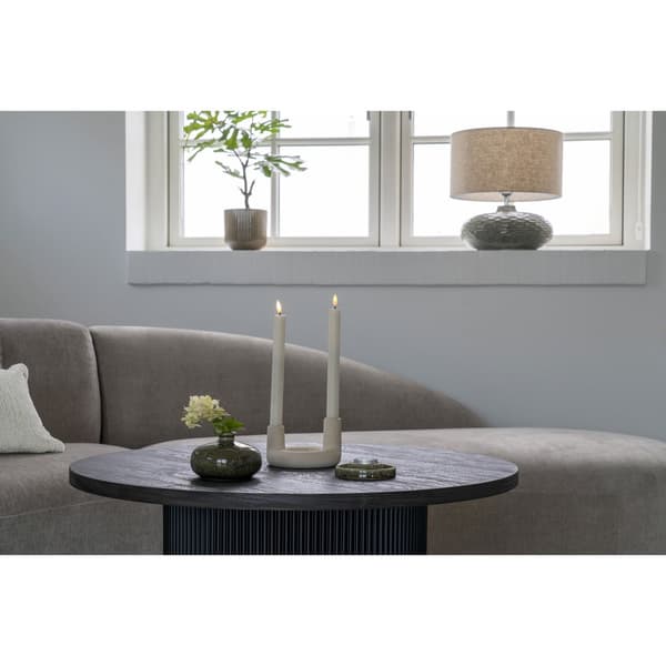 Lysestager, keramik, 13x8,5 cm, beige