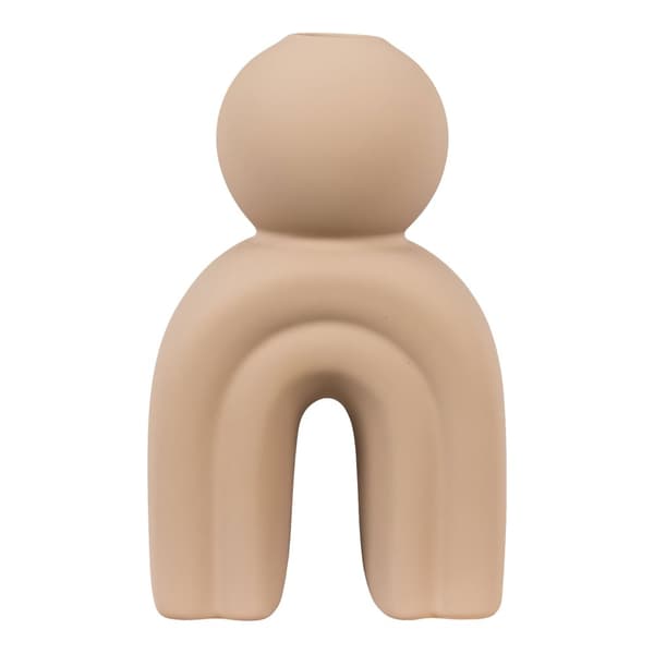 Stearinlys Holder, Keramik, 10,5x6,5x17 cm, Brun