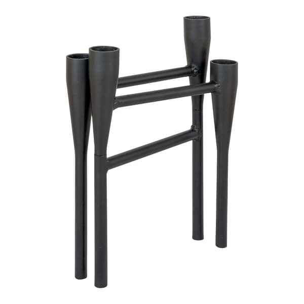 Ljusstake, Metall, 15x28x21 cm, Svart