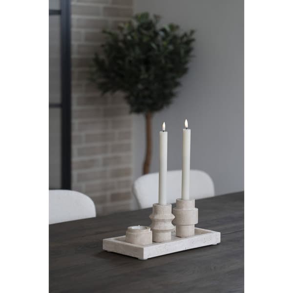 Tealight-teline, Travertiini, 2 kpl, Luonnonväri
