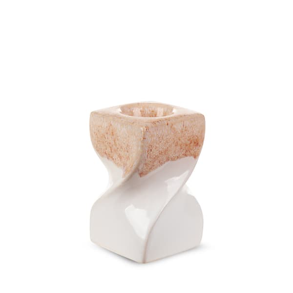 Koristeellinen kynttilänjalka RUBEN 8x8x12 Eurofirany kermanbeige ombre epäsymmetrinen