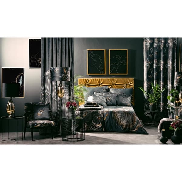 PEONIA5 12x15 Eurofirany dekorativ ljusstake svart guld cylindrisk
