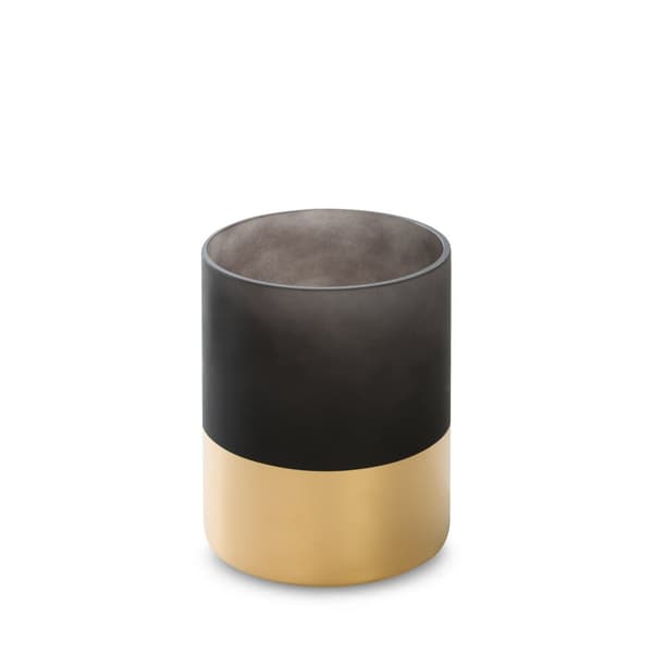PEONIA5 12x15 Eurofirany dekorativ ljusstake svart guld cylindrisk