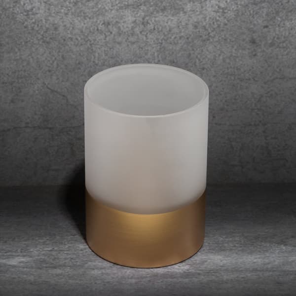 BLANCA7 12x15 Eurofirany dekorativ ljusstake, vitguld, cylindrisk
