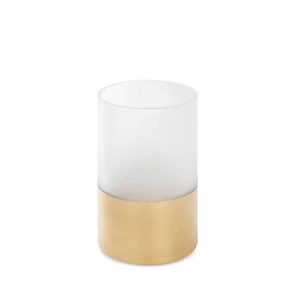 BLANCA7 12x15 Eurofirany dekorativ ljusstake, vitguld, cylindrisk