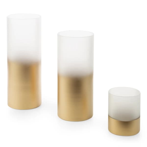 BLANCA7 15x20 Eurofirany dekorativ ljusstake, vitguld, cylindrisk form