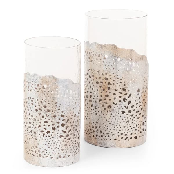 Koristeellinen kynttilänjalka DIMON 13x27 Eurofirany beige läpinäkyvä metallikoriste