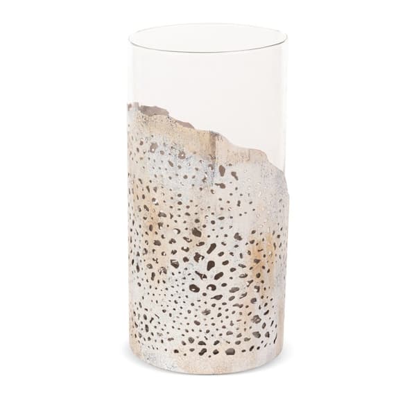 Dekorativ ljusstake DIMON 16x32 Eurofirany beige transparent metalldekoration