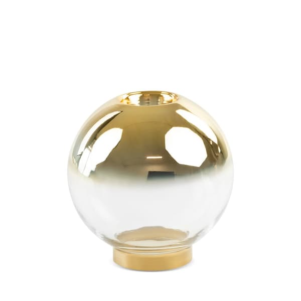 Dekorativ ljusstake ZOJA 15x15 Eurofirany guld transparent glas sfärisk