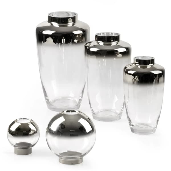 Dekorativ ljusstake ZOJA 10x10 Eurofirany silver transparent glas sfärisk