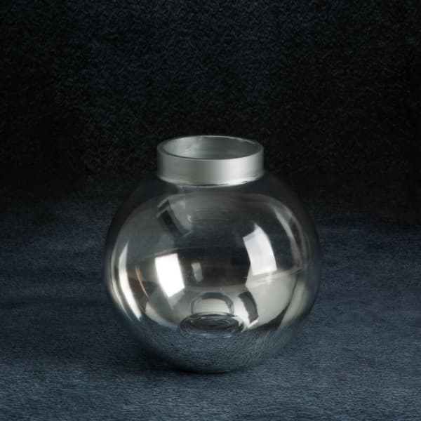 Dekorativ ljusstake ZOJA 10x10 Eurofirany silver transparent glas sfärisk