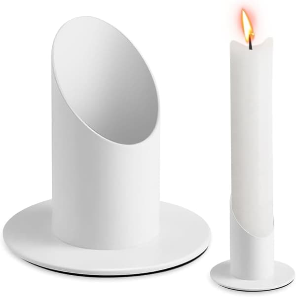 Ljusstake för 4 cm Ljus Elegant Hållbar Vit