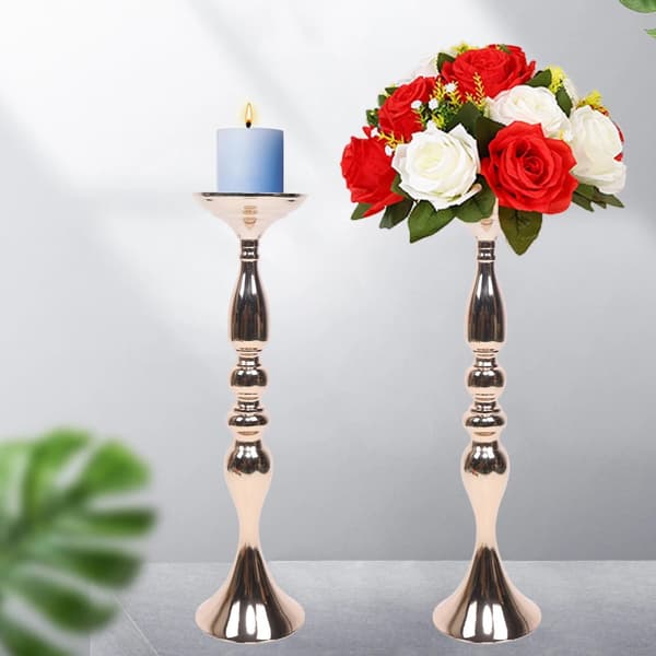 Guldljusstakar, Elegant Trumpetform, Hållbar Järnkonstruktion, Set om 10