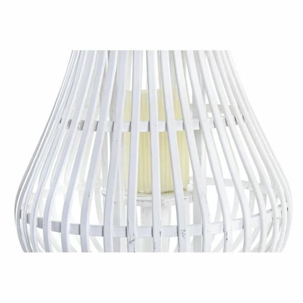 bambu vit glaslykta (29 x 29 x 34 cm)