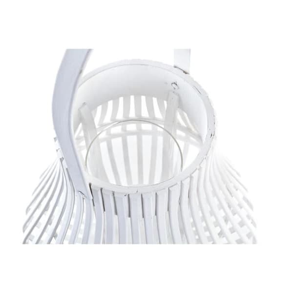 bambu vit glaslykta (29 x 29 x 34 cm)