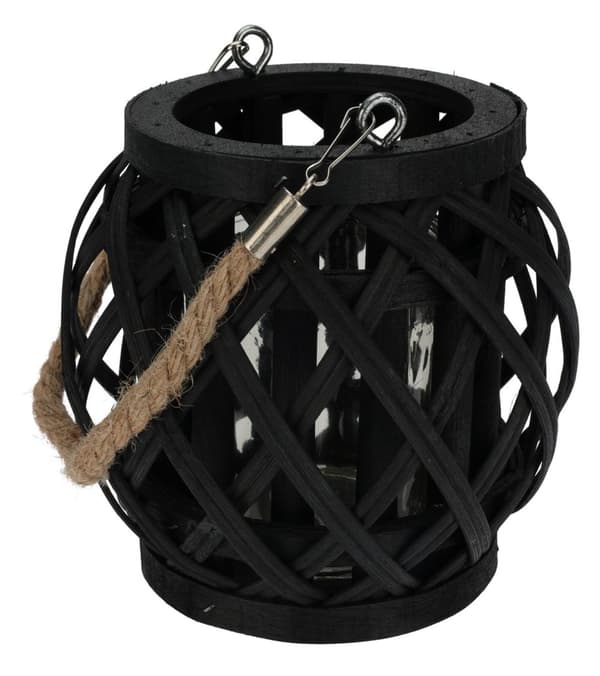 Lykta Svart Bambu 16 cm