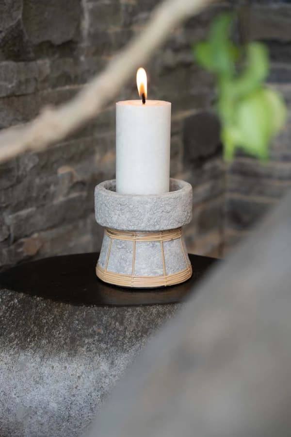 Serene-kynttilänjalka - Betoni Luonnollinen - S