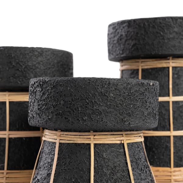 Den Serene Ljusstake - Svart Naturlig - L