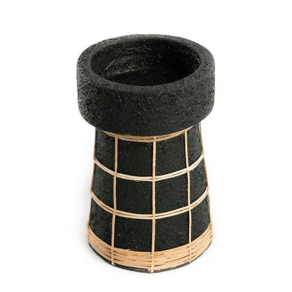 Den Serene Ljusstake - Svart Naturlig - L