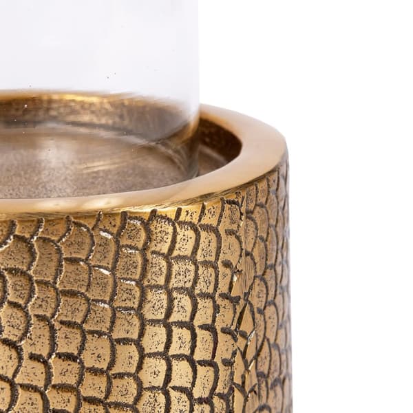 Croco Lysestage med Glas - Messing - M