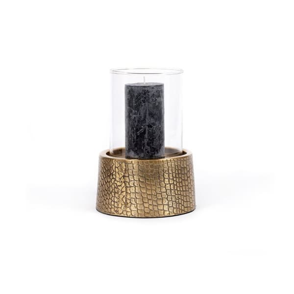 Croco Ljusstake med Glas - Mässing - L
