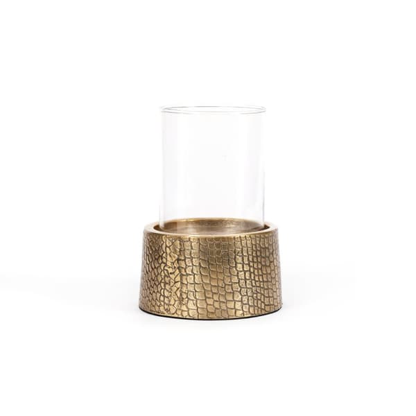 Croco Ljusstake med Glas - Mässing - L