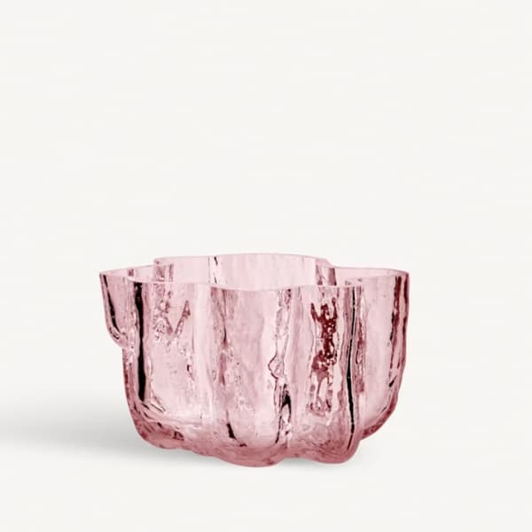 Crackle ljuslykta rosa H 5.8cm - Kosta Boda