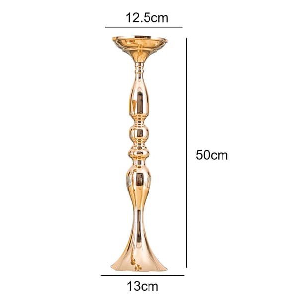 Bröllopsljusstake, Elegant Guldfinish, Lämplig för Flera Evenemang,Guld 50cm, 8ST