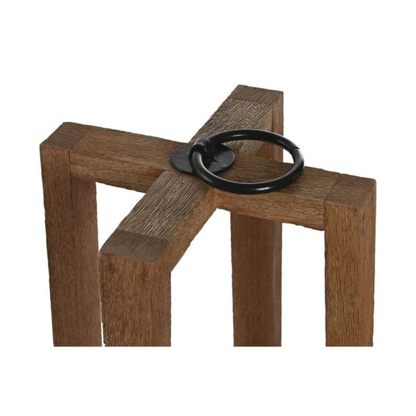 Ljusstakar Home ESPRIT Brun Naturell Glas Mangoträ 27 x 27 x 54 cm