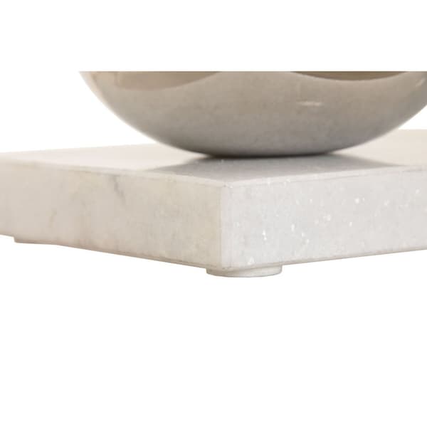 Ljusstakar Home ESPRIT Vit Silvrig Glas Marmor 40 x 13 x 22 cm