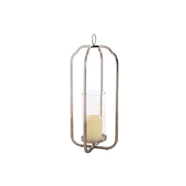 Ljusstakar Home ESPRIT Silvrig Glas Stål 21 x 21 x 49 cm