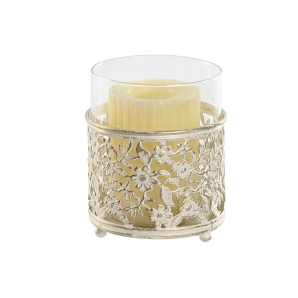 Kynttilänjalka Home ESPRIT Kerma Metalli Kristalli 11 x 11 x 13 cm (2 osaa)