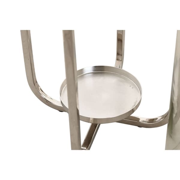 Ljusstakar Home ESPRIT Silvrig Glas Stål 21 x 21 x 62 cm