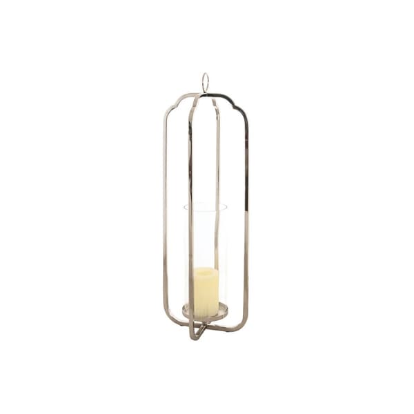 Ljusstakar Home ESPRIT Silvrig Glas Stål 21 x 21 x 62 cm