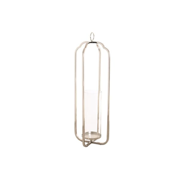Ljusstakar Home ESPRIT Silvrig Glas Stål 21 x 21 x 62 cm