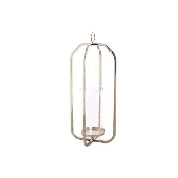 Ljusstakar Home ESPRIT Silvrig Glas Stål 21 x 21 x 49 cm