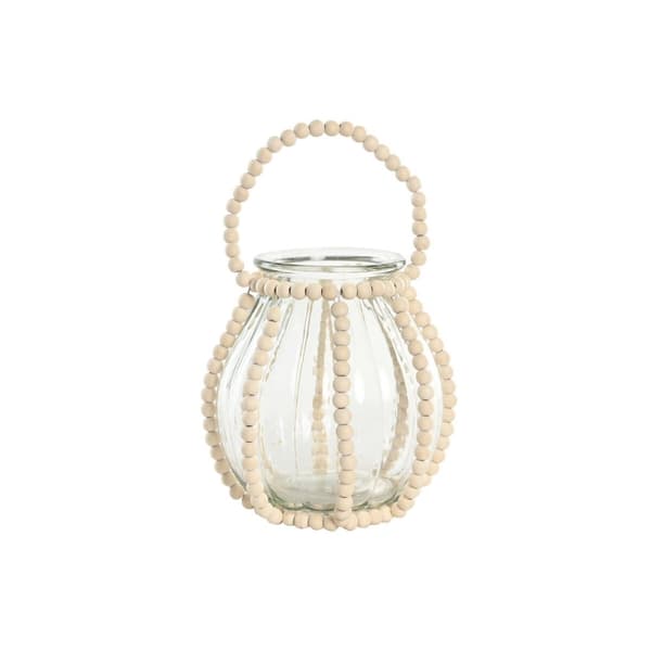 Kynttilänjalka Home ESPRIT Läpinäkyvä Luonnollinen Vaaleanruskea Puu Kristalli 22 x 22 x 22 cm