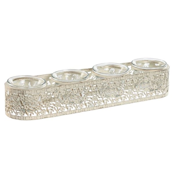 Kynttilänjalka Home ESPRIT Kerma Metalli Kristalli 31 x 7 x 5 cm