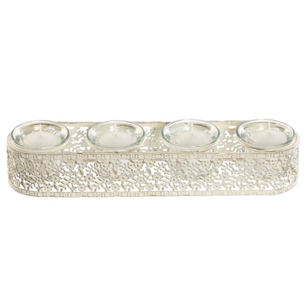 Kynttilänjalka Home ESPRIT Kerma Metalli Kristalli 31 x 7 x 5 cm